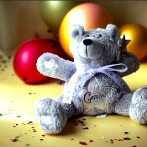 Carlton Gemini bear NWT silver Collectors item bagged protected tags on